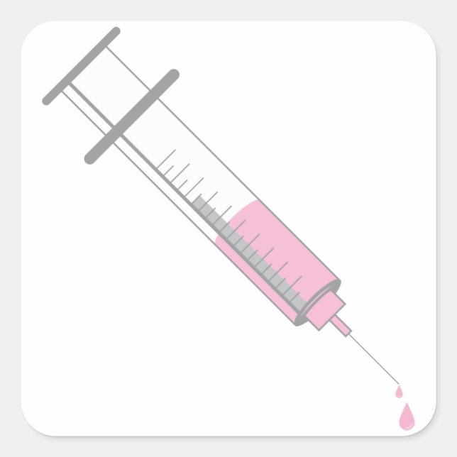 Vaccine Needle Square Sticker (Front)