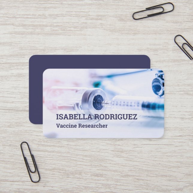 Vaccine Researcher Business Card (Front/Back In Situ)
