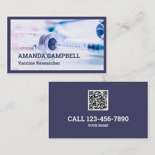 Vaccine Researcher QR Code Business Card (Front/Back)