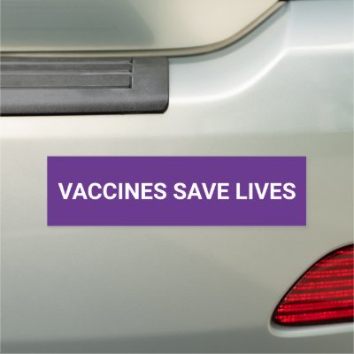 Vaccines save lives purple custom minimalist  car magnet