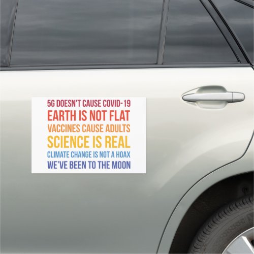 Vaccines Science Climate Change Is Real 5G Covid Car Magnet