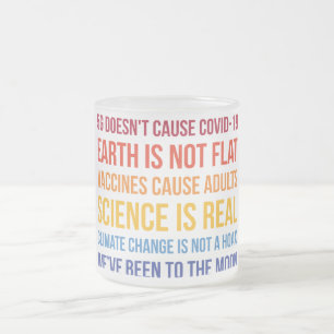 Vaccines Science Climate Change Is Real 5G Covid Frosted Glass Coffee Mug