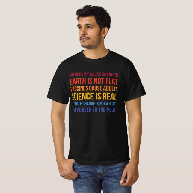 Vaccines Science Climate Change Is Real 5G Covid T-Shirt (Front Full)