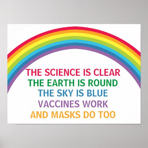 Vaccines Work Wear a Mask Rainbow Medical Office Poster