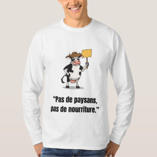 Vache en Colère en Protestation – T-shirt Cartoon 