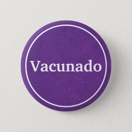 Vacunado Purple Spanish Language Button
