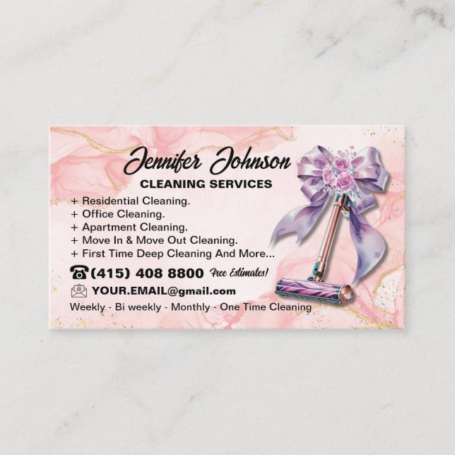 Vacuum Business Card  Cleaning lady  (Front)