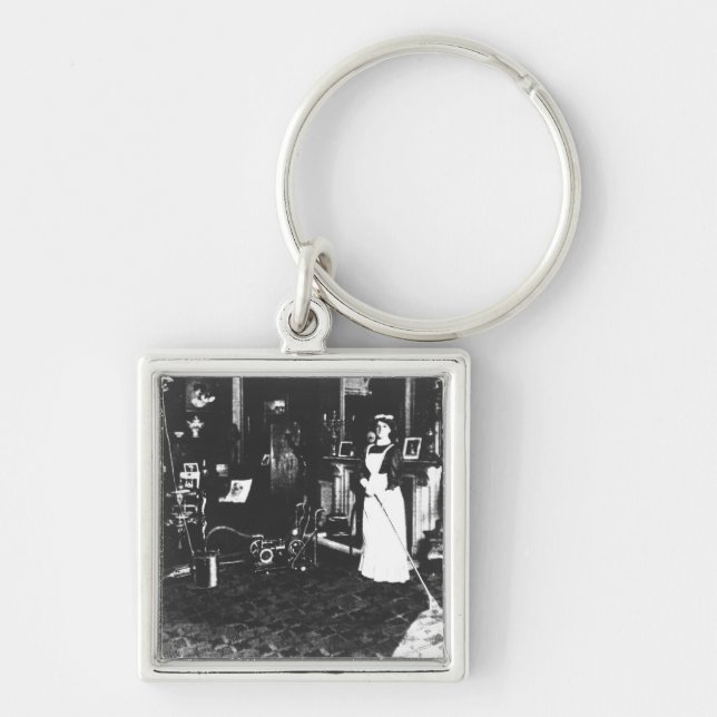 Vacuum Cleaner at Work Keychain (Front)