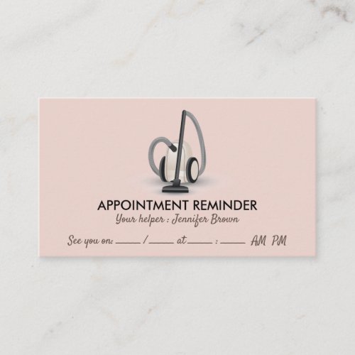 Vacuum cleaner beige Appointment housekeeping Business Card