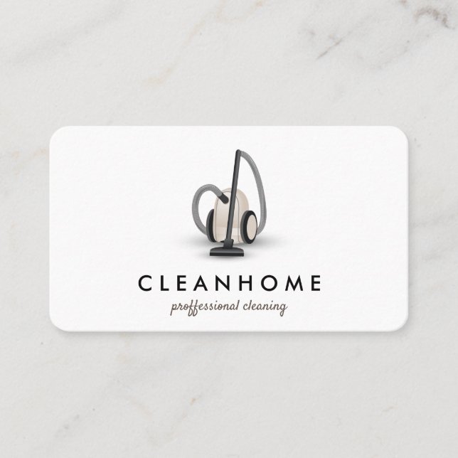 Vacuum cleaner beige Home Cleaning House Keeping Business Card (Front)