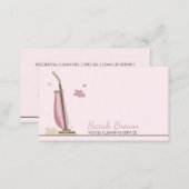 Vacuum Cleaner Blush Pink House Cleaning Services Business Card (Front/Back)