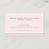 Vacuum Cleaner Blush Pink House Cleaning Services Business Card (Back)