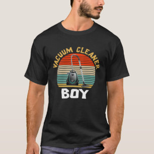 Vacuum Cleaner Boy Retro Vintage Housekeeper Clean T-Shirt