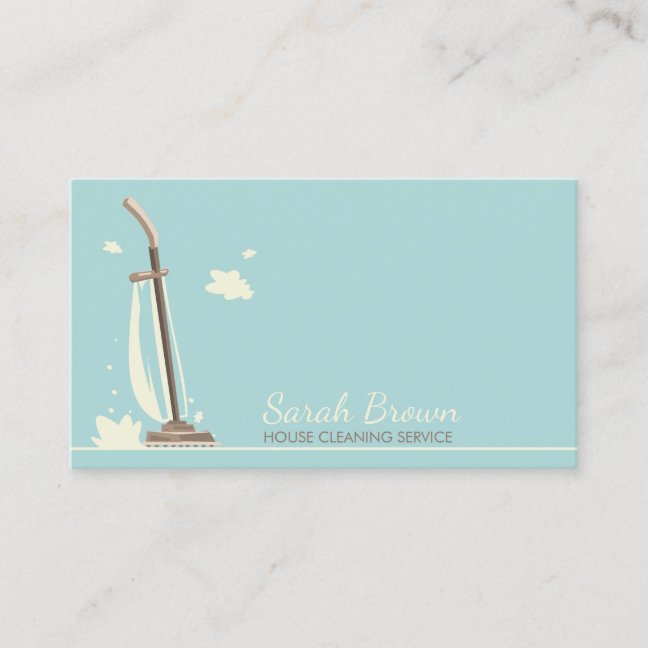Vacuum Cleaner Green House Cleaning Services Business Card