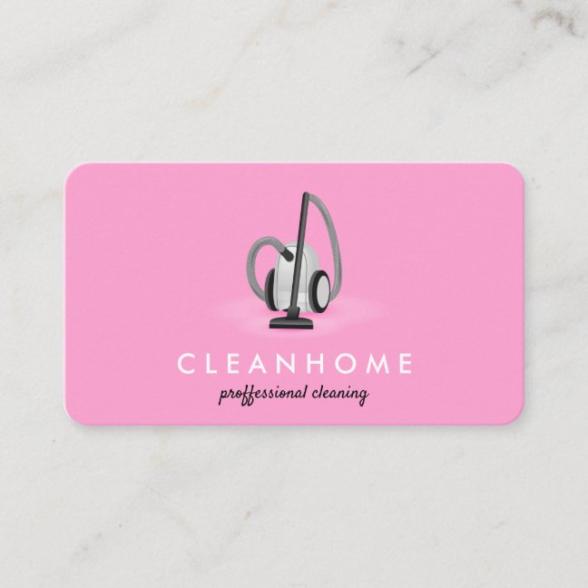 Vacuum cleaner Home Cleaning House Keeping Pink Business Card