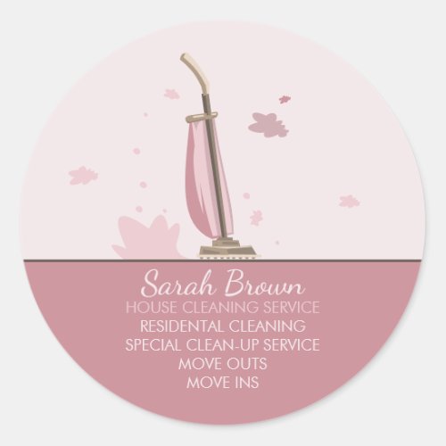Vacuum Cleaner House Keeping Pro Service Classic Round Sticker