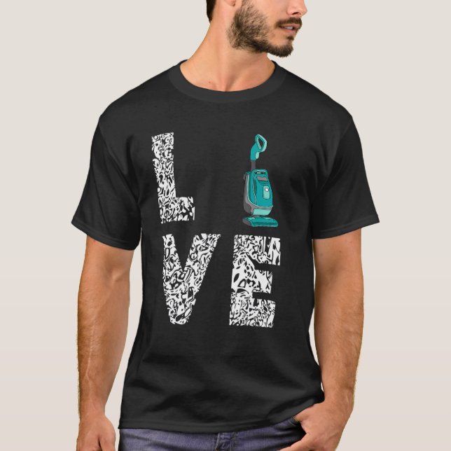 Vacuum Cleaner Household Housekeeping Wife Leopard T-Shirt (Front)