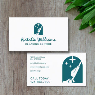 Vacuum cleaner logo cleaning Business Card