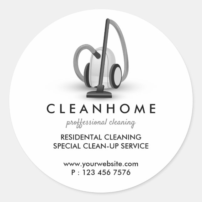 Vacuum Cleaner Machine Housekeeper Classic Round Sticker (Front)
