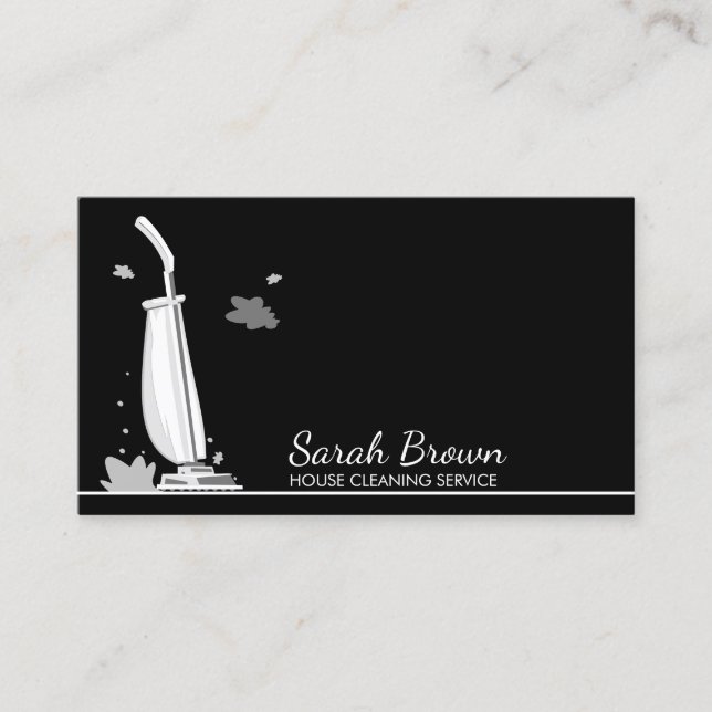 Vacuum Cleaner Machine Logo Business Card (Front)