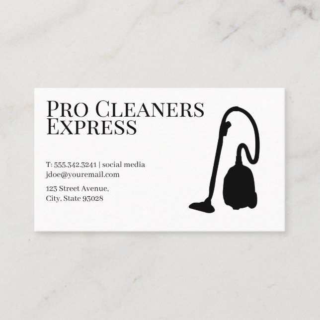Vacuum Cleaner | Maid Service Business Card (Front)