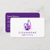 Vacuum cleaner purple Home Cleaning House Keeping Business Card (Front/Back)