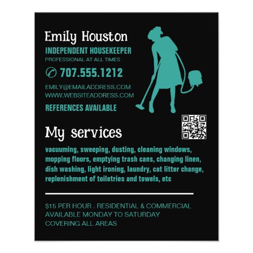 Vacuum Cleaner Silhouette Housekeeper Maid Flyer