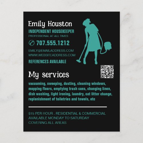 Vacuum Cleaner Silhouette Housekeeper Maid Flyer