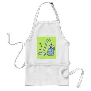 Vacuum Cleaner with Hearts Adult Apron