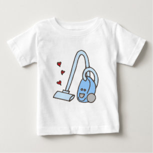 Vacuum Cleaner with Hearts Baby T-Shirt