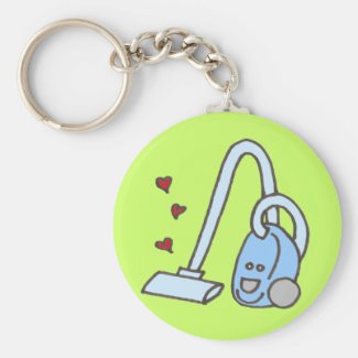 Vacuum Cleaner with Hearts Keychain
