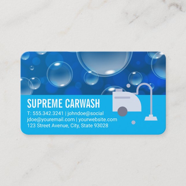 Vacuum Logo | Maid Cleaner Services Business Card (Front)