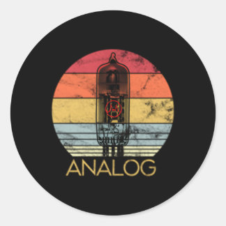 Vacuum Tube Analog Audio Valve Amp Hi Fi Or Guitar Classic Round Sticker