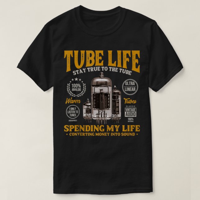 Vacuum Tube Guitar Amplifier Tube Analog HiFi Ampl T-Shirt (Design Front)