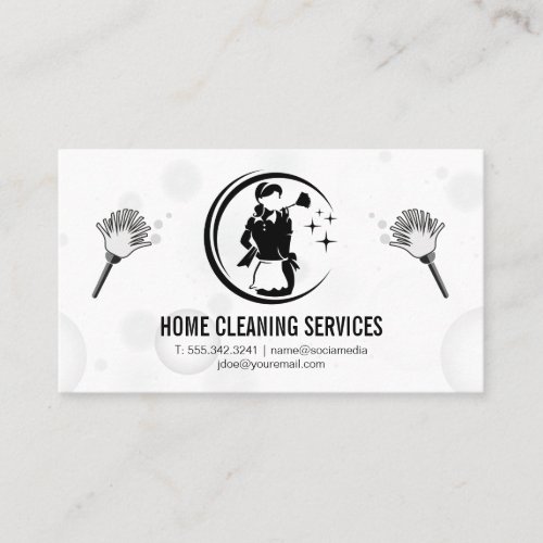 Vacuums and Dusters  Cleaner Maid Logo Business Card