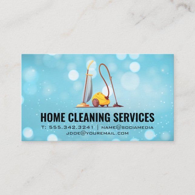 Vacuums | Cleaning Service Business Card (Front)