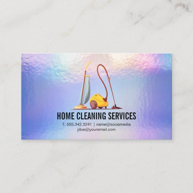 Vacuums | Pastel Foil Business Card (Front)