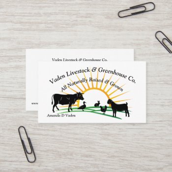 Vaden Livestock Business Card by getyergoat at Zazzle