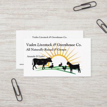 Vaden Livestock Business Card by getyergoat at Zazzle
