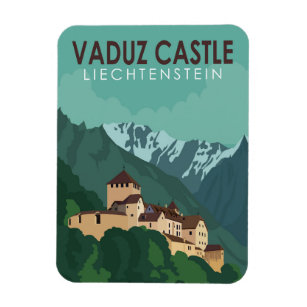 Vaduz Castle Liechtenstein Travel Vintage Art Magnet