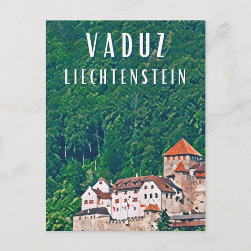 Vaduz hidden capital of Liechtenstein Postcard