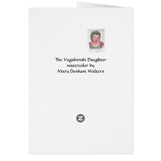 Vagabond's Daughter card by Mary Dunham Walters (Back)