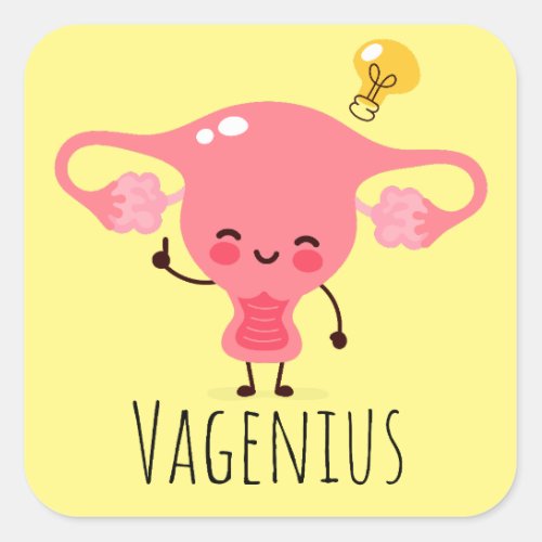 Vagenius  Uterus Puns  Uterus Jokes Square Sticker