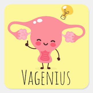 Vagenius / Uterus Puns / Uterus Jokes Square Sticker
