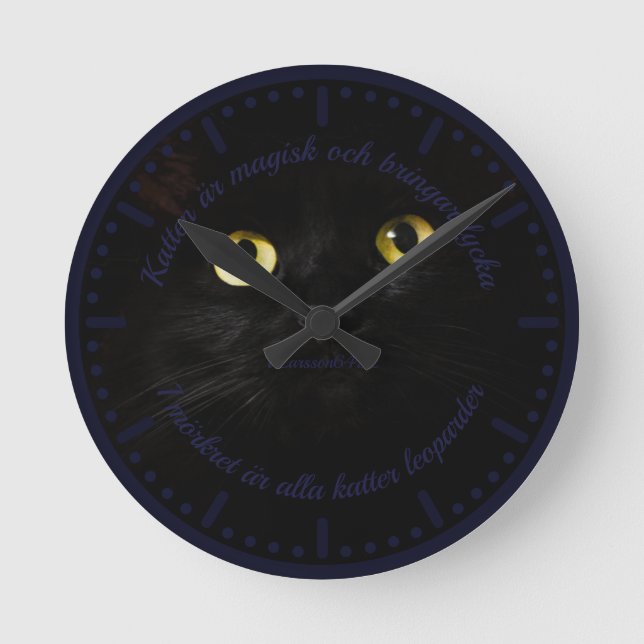 Väggklocka — Katt Round Clock (Front)