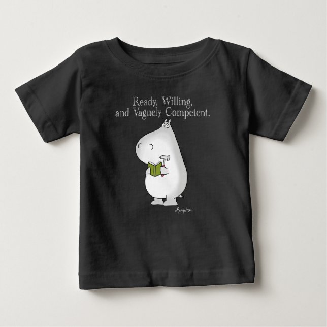 Vaguely Competent Hippo by Sandra Boynton Baby T-Shirt (Front)