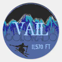 Vail Ski Sticker - Skiing Snowboarding Colorado Mountain Sports