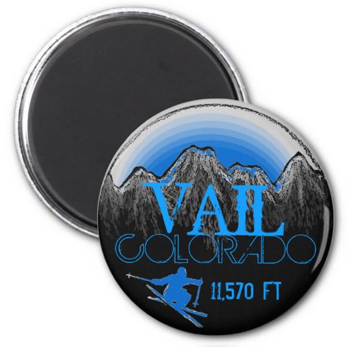 Vail Colorado blue ski mountain magnet