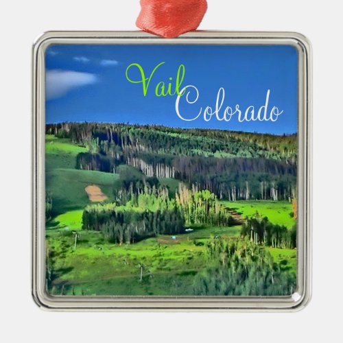 Vail Colorado bright runs scenic ornament