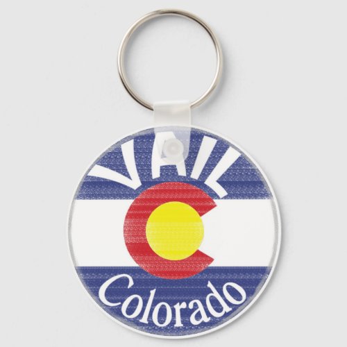 Vail Colorado circle flag Keychain